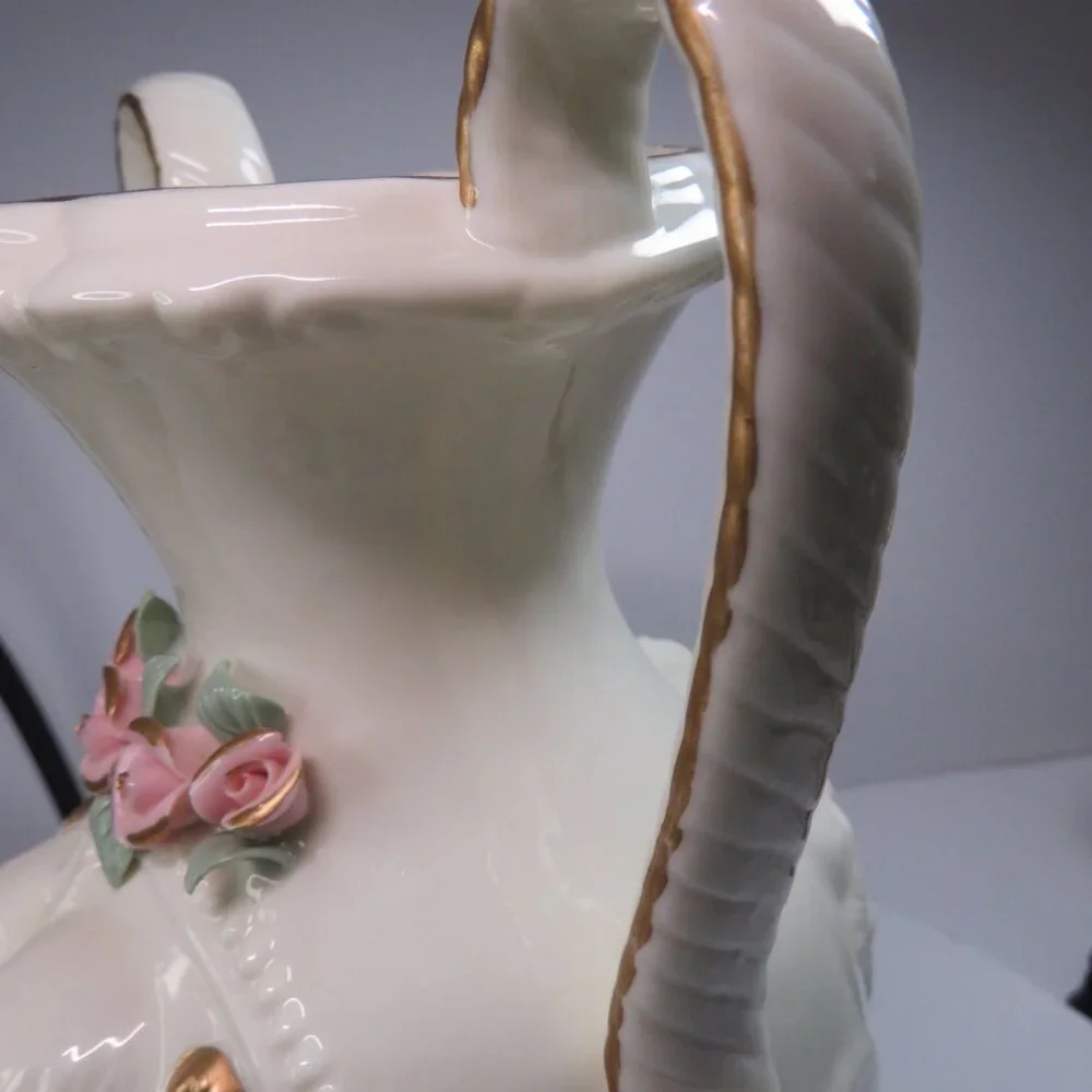 Cottagecore Angel Floral Rose Vase • Heavy Ceramic • 5.5” tall